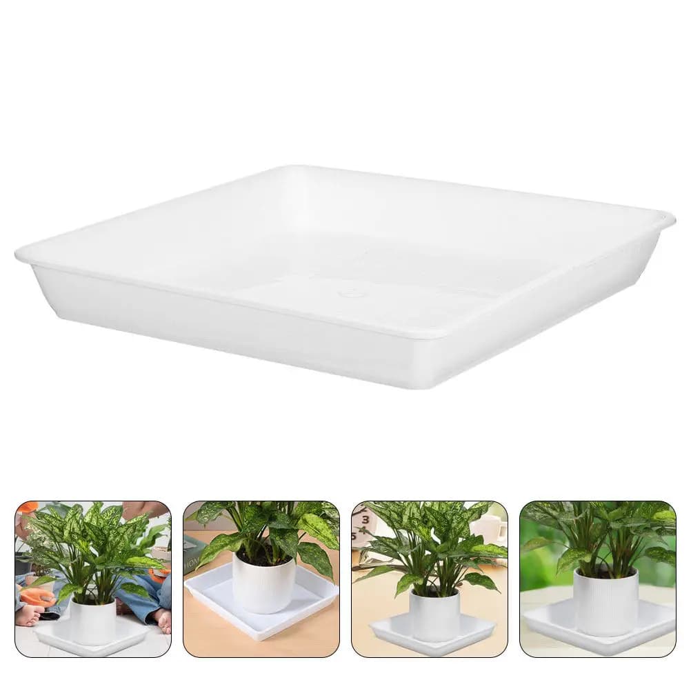 2 Pieces Trays Collect Gocce Square from 11,79 Inches, Subtractive in Plastic Flower Pots, for Water Collection, Draining Plants from Balcony and Garden