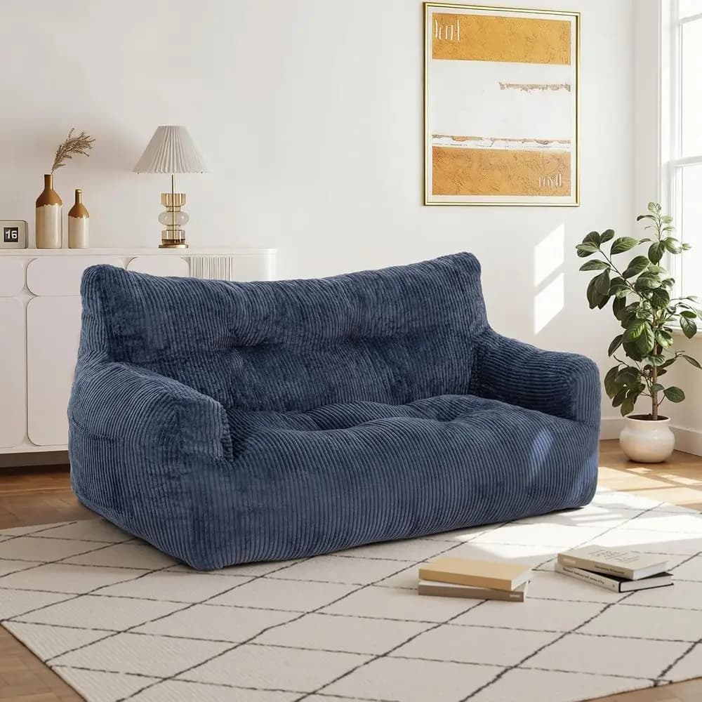 Polished Velvet Armchair 59 Inch, 2 Post Sofa, Ultra Soft, Washable Coating, Pigro Bed Sofa in Corduroy for Adults, Ideal for Living