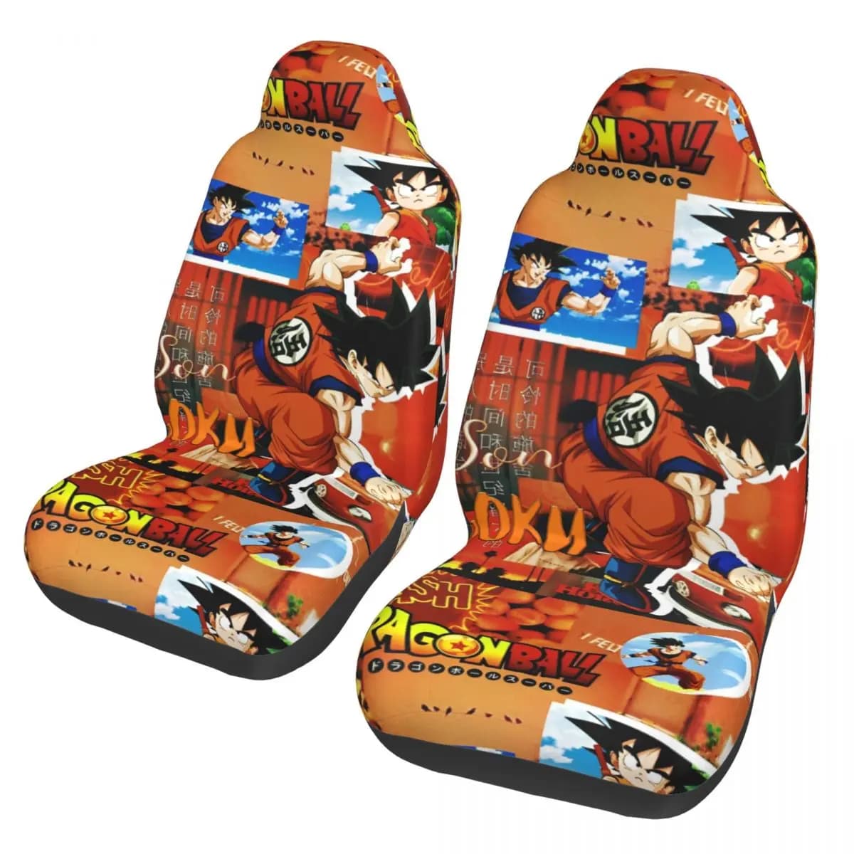 DragonBallZ Covers for Cars, Trucks and SUVs, Universal Seat Covers for Front Seats, Set of 2