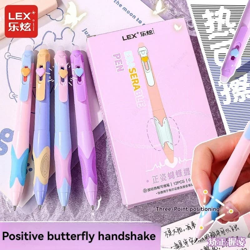 4/12 pezzi penne gel carine set di penne kawaii penne cancellabili blu nere ad asciugatura rapida materiale scolastico per ufficio cancelleria estetica kawaii