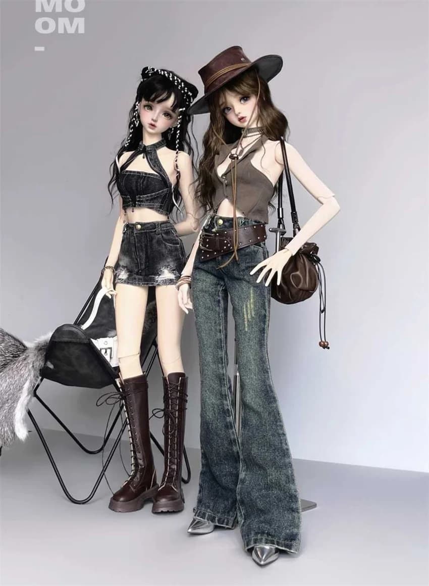 BJD Doll Clothes 1/3 SD16 Denim Series Spice Girls Halter gonna Set accessori per bambole bjd (senza bambola)