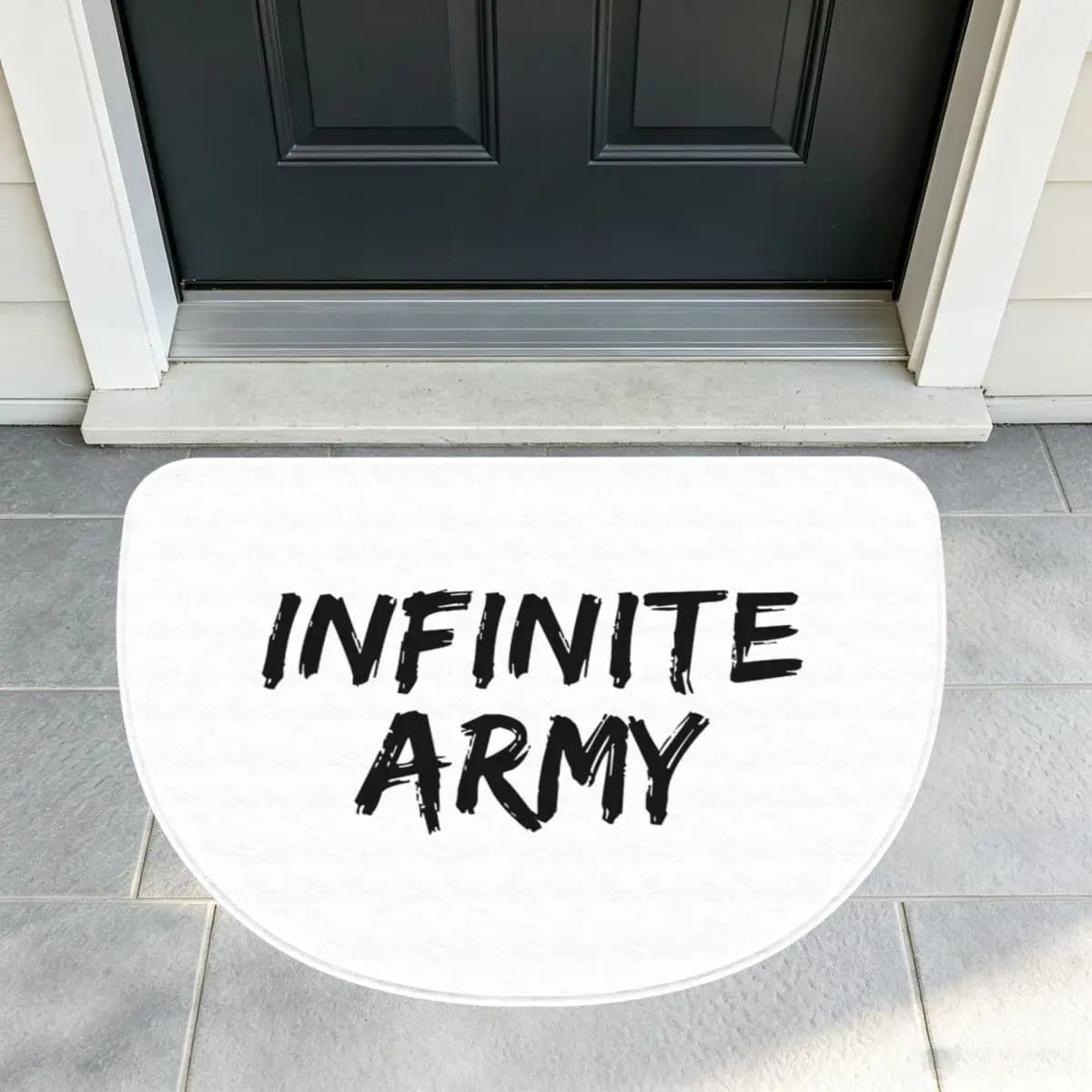 Caylus Merch Infinite Army Soft Flannel Half Round Doormat Non Slip Bathroom Mat Absorbent Floor Carpet for Home Bedroom