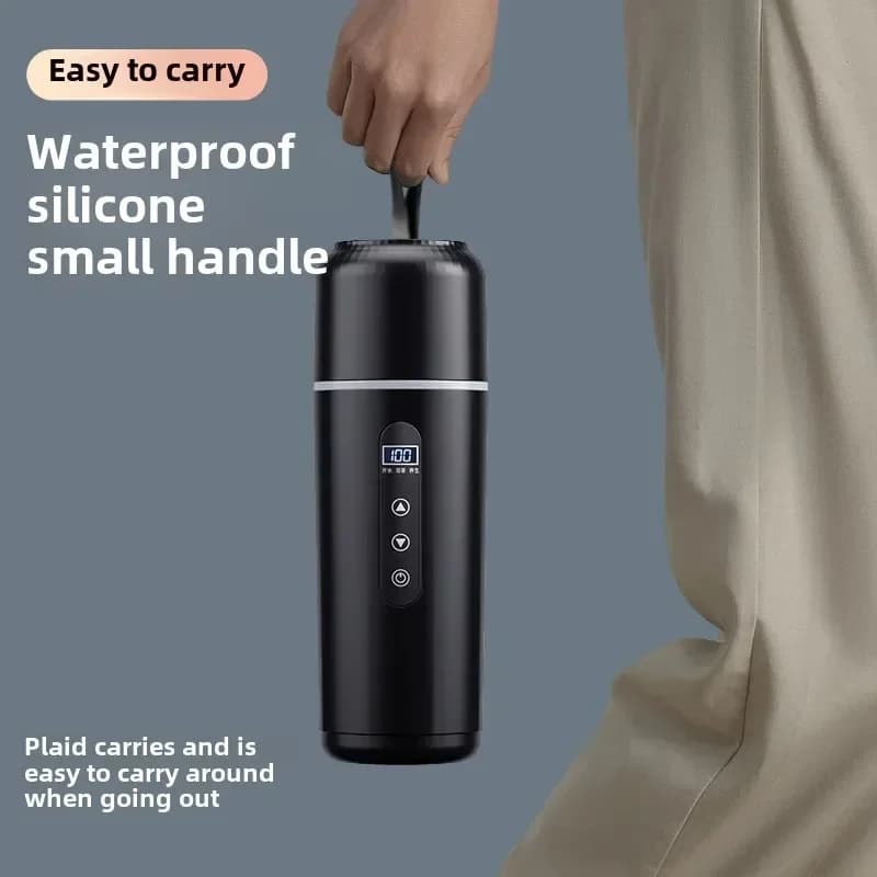 Powered water bottle via USB 500ML, electric heated thermos 12V 24V, portable travel cup for domestic use and commuting