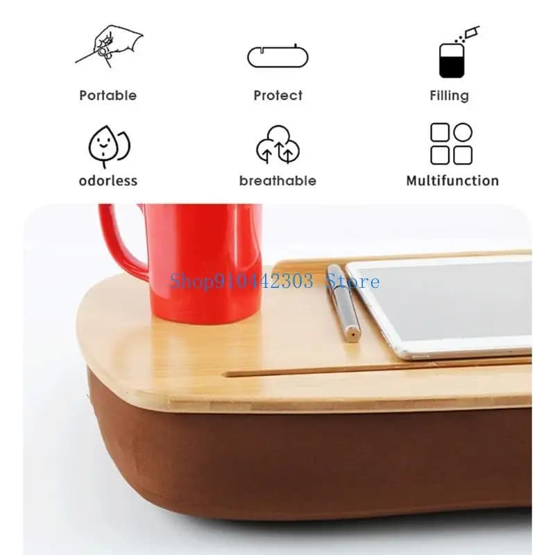 652F Lap Desk Scrivania portatile per laptop con cuscino Cuscino supporto per laptop con supporto per tablet telefono e