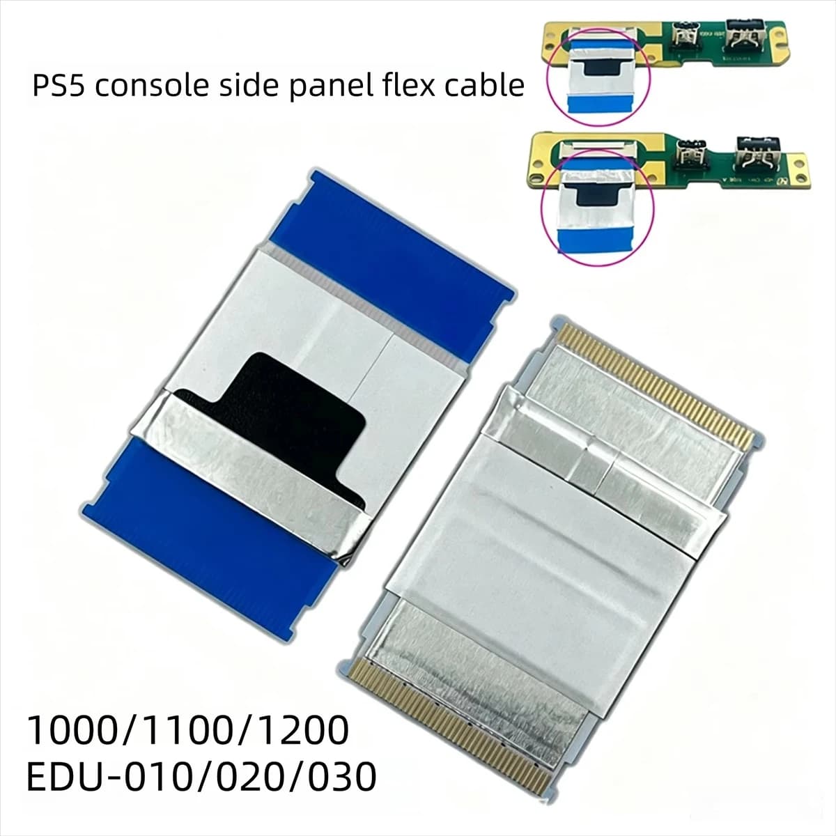 Ps5 Slim 50-Pin Side Panel Cable, 40-Pin Side Panel Ribbon Cable, Compatible with Ps5 1000/1100/1200 Motherboards, Type-C Type-A Interface Board Connection Cable, Repair Parts