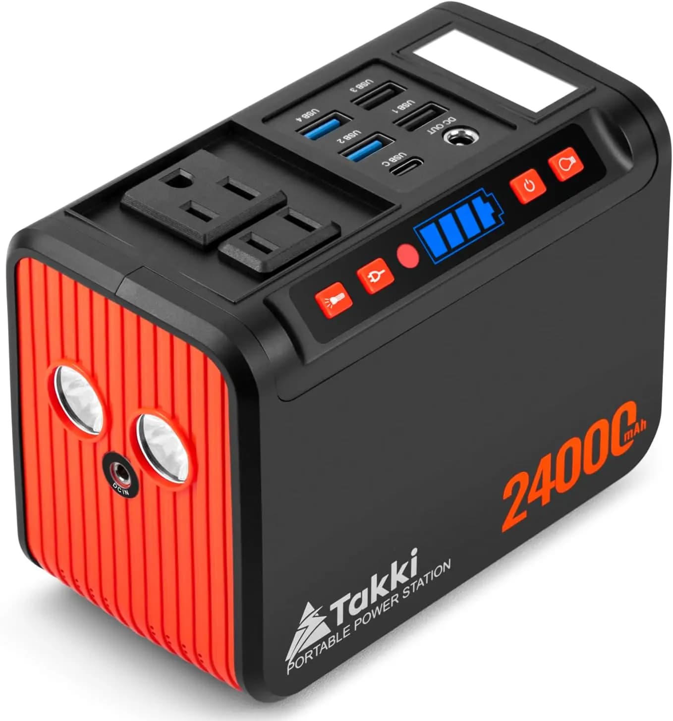 88.8Wh Portable Power Station Peak 120W Lithium Battery Small Generator Power Bank with 110V AC Outlet Battery Backup for Camp