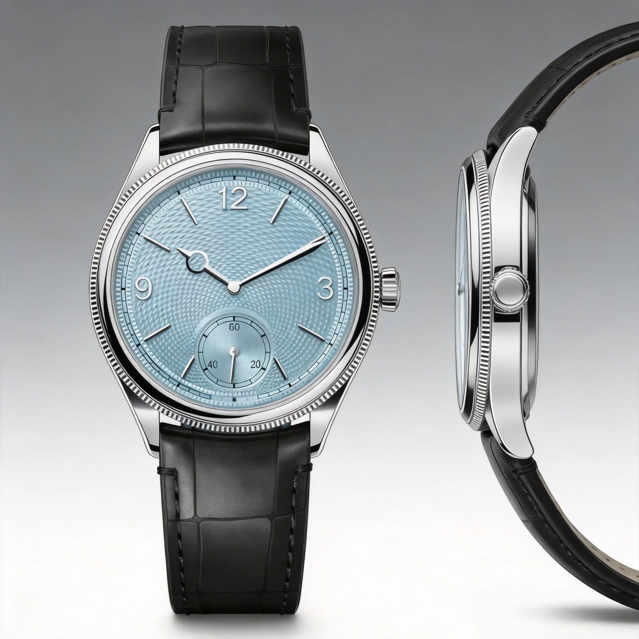 Elegant Men’s Business Dress Mechanical Watch with 40mm Bezel, Independent Small Seconds Sub-Dial, Genuine Leather Strap, Multiple Dial Colors—Luxury Business Quartz Watch