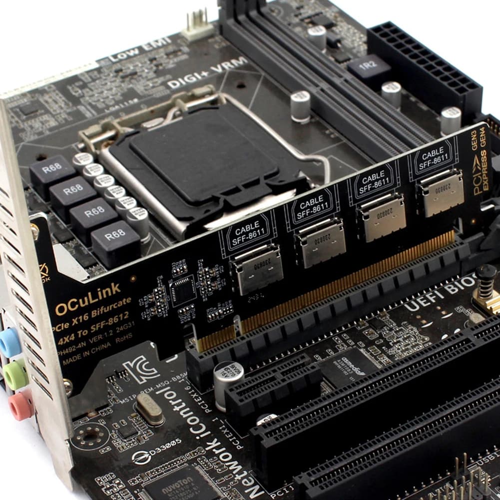 Biforcazione PCI-Express alla scheda di biforcazione divisa SFF-8612 PCI Express GEN4 64Gb per dock per scheda grafica esterna U.2 SSD EGPU