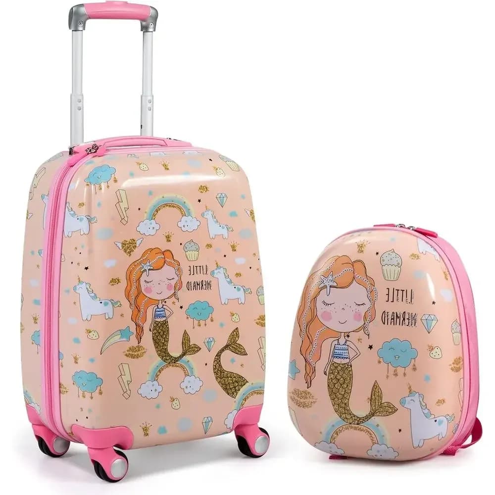 Set da Viaggio per Bambini: Zaino da 12 Pollici e Valigia Trolley da 18 Pollici, Bagaglio Unisex per Bambini, Idea Regalo