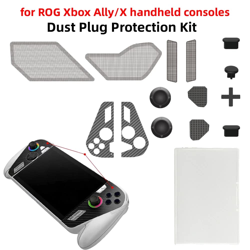 Cover antiurto 14 in 1 con adesivo per pannello e copri joystick in silicone antiscivolo per accessori ROG Xbox Ally/X Game
