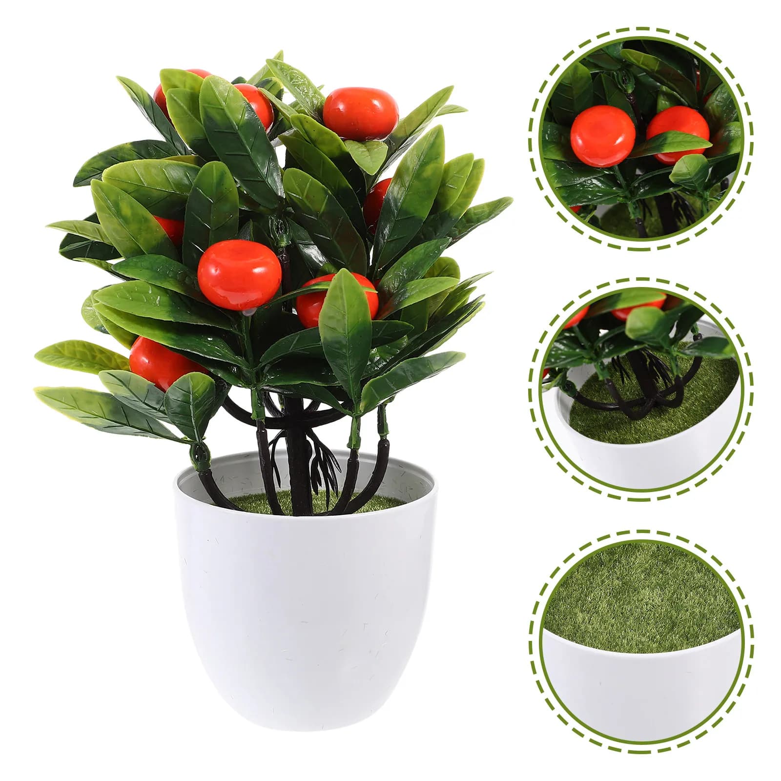 Lifelike Faux Fruit Tree with Pot Home Tabletop Decor Artificial Plant for Modern Pastoral Nordic Styles Faux Fruit Tree