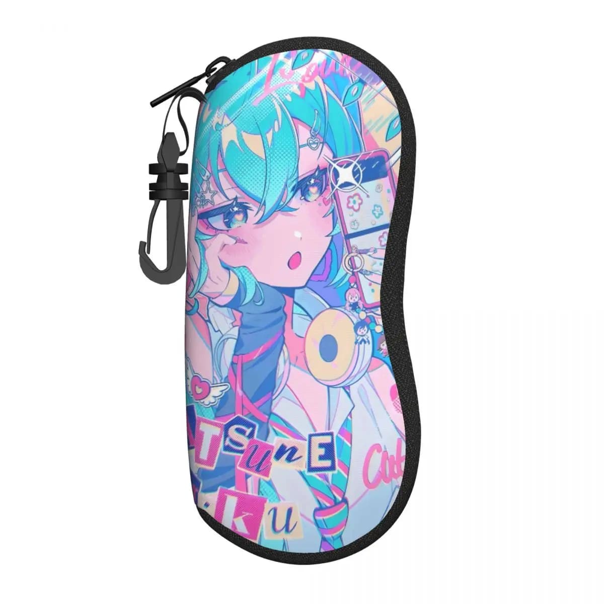 Custodia Morbida Protettiva per Occhiali da Sole e da Vista Personalizzata H-Hatsuned M-Mikus Comic per Uomo e Donna
