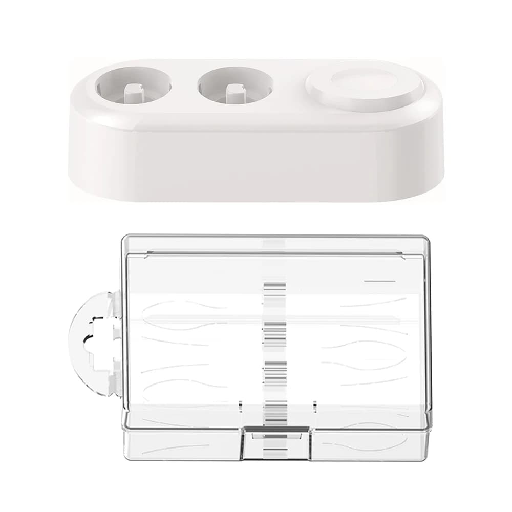 USB magnetic charging base and travel case for spare heads, compatible with Oral B iO series 7/8/9/10