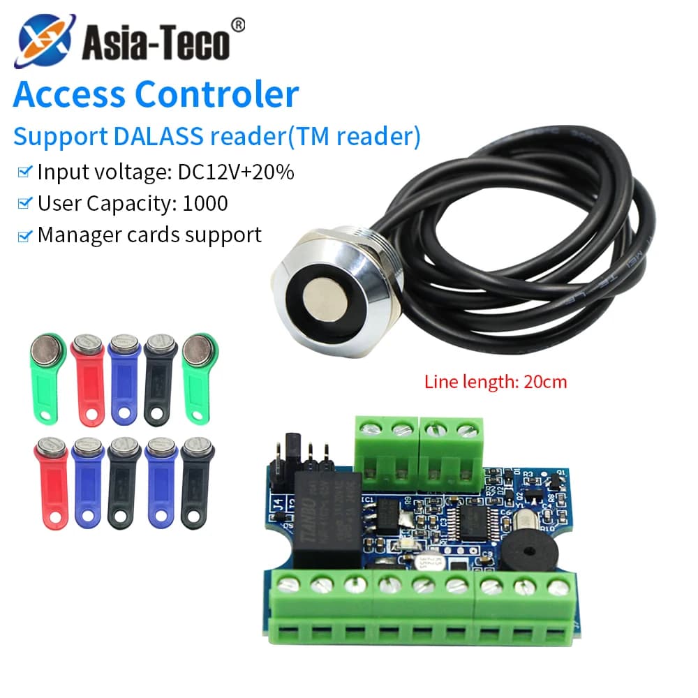Set di micro controllo accessi Dallas IButton Memoria touch e modulo di controllo lettore di schede Wiegand Kit sistema di accesso elettronico per porte