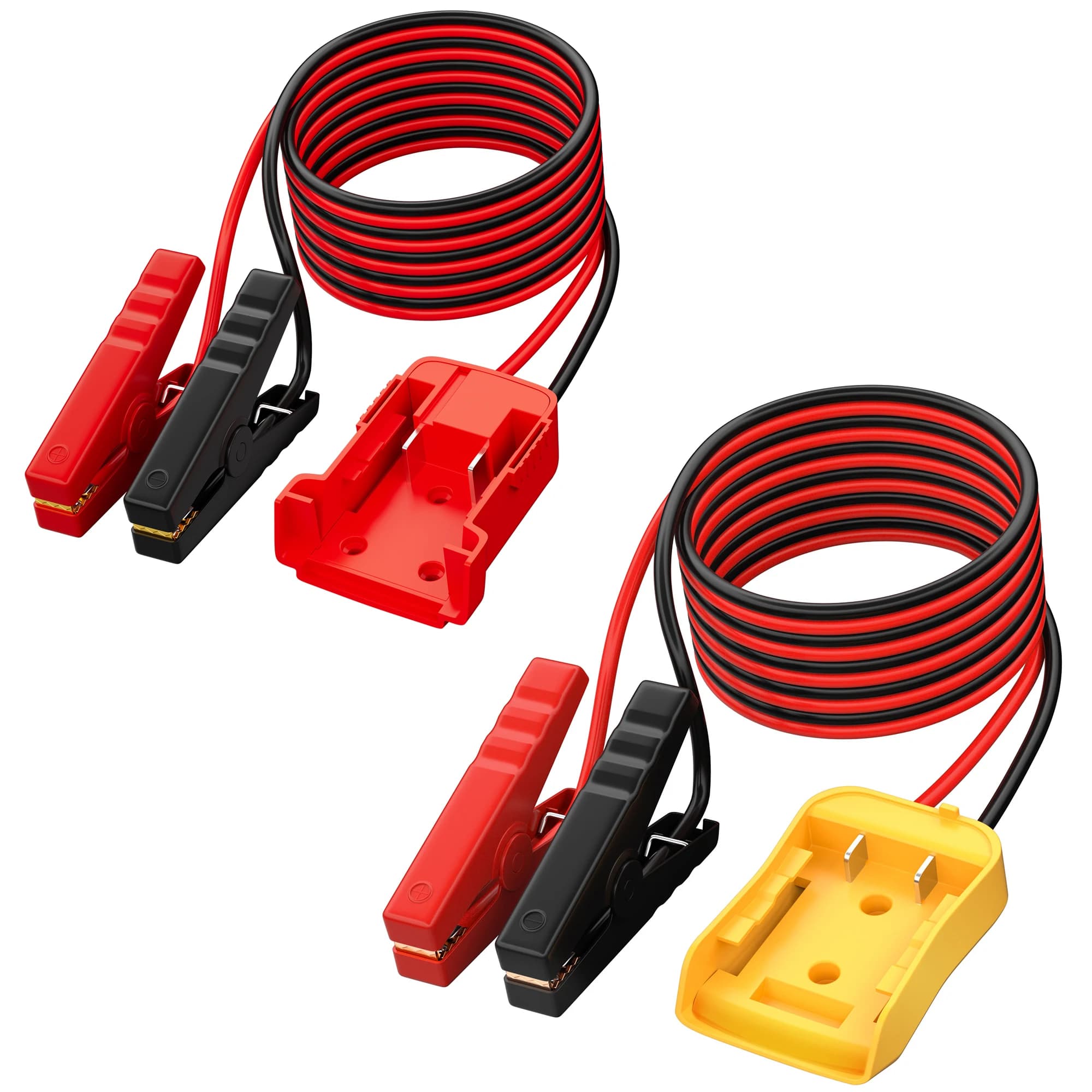 Morsetti per cavi jumper da 6 piedi con adattatore per batteria per ruota motrice per avviamento ponticello batteria da 20 V per avviamento di emergenza per auto