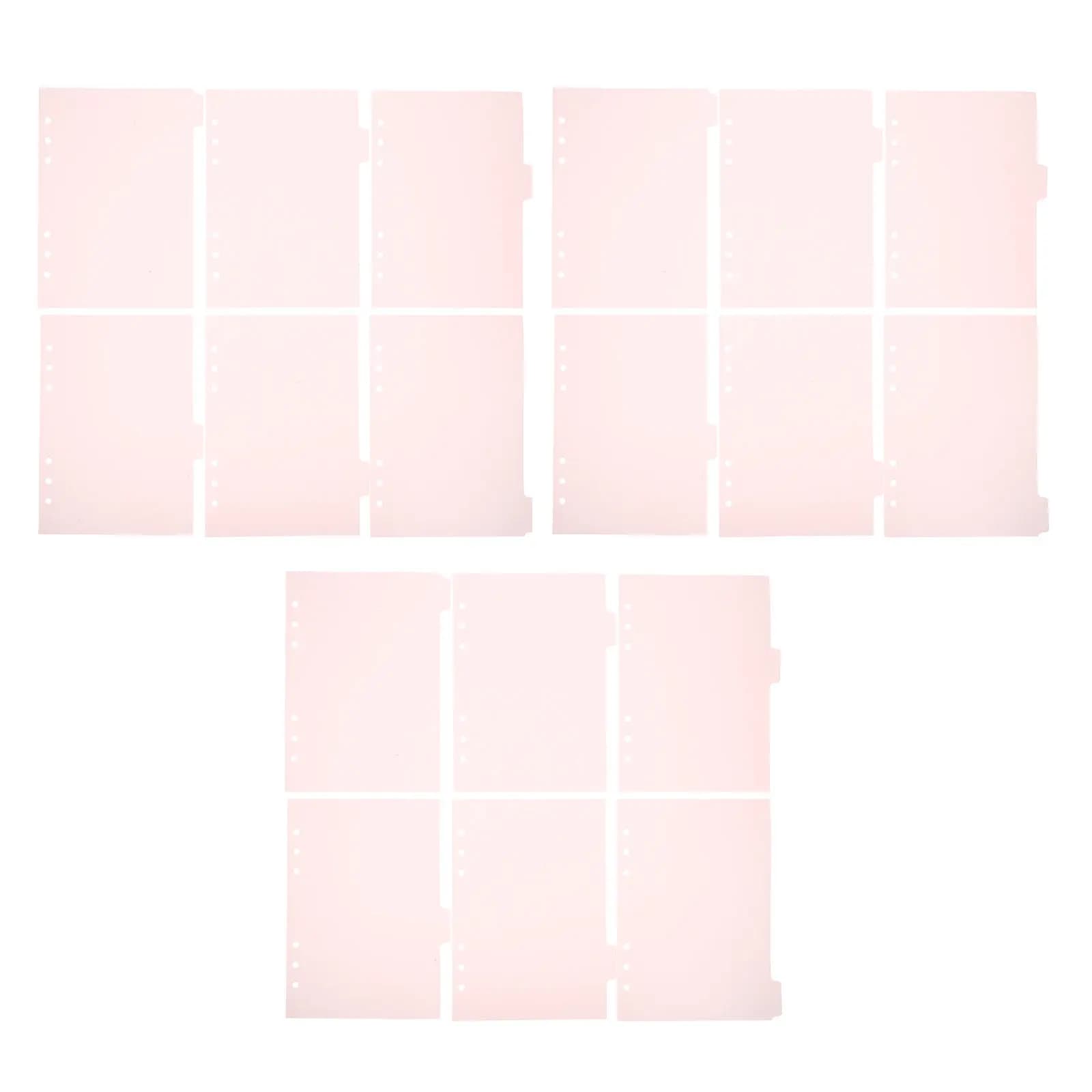 3Sets A5 Pink Binder Dividers with Tabs 6 Hole Punch Plastic Loose Leaf Divider for Planner Notebook Office School Home
