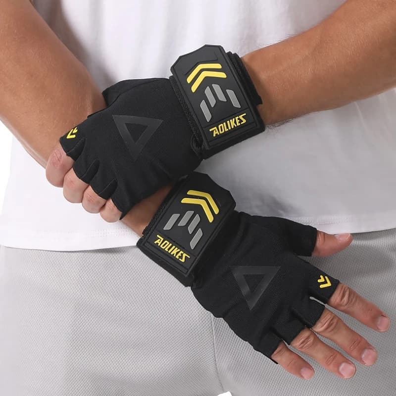 Weight Lift Gloves with Support for Dust, Breathable and Anti-slip, for Gym, Bodybuilding, Powerlifting and Fitness Training