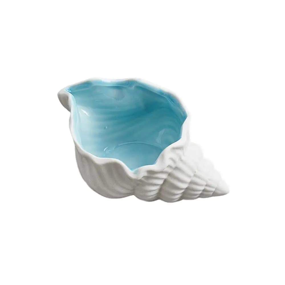 Conch Shape Ceramic Jewelry Tray, Multi-purpose Lovely and Luxurious Home Marine Decor, Ocean Style Earrings Necklace Storage