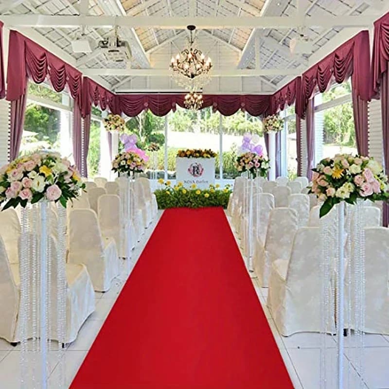 Red Carpet Ceremony Stage Mats for Party Wedding Carpet Wedding Corridor for Wedding Hall Anti-slip Carpet Wedding White Carpet Wedding