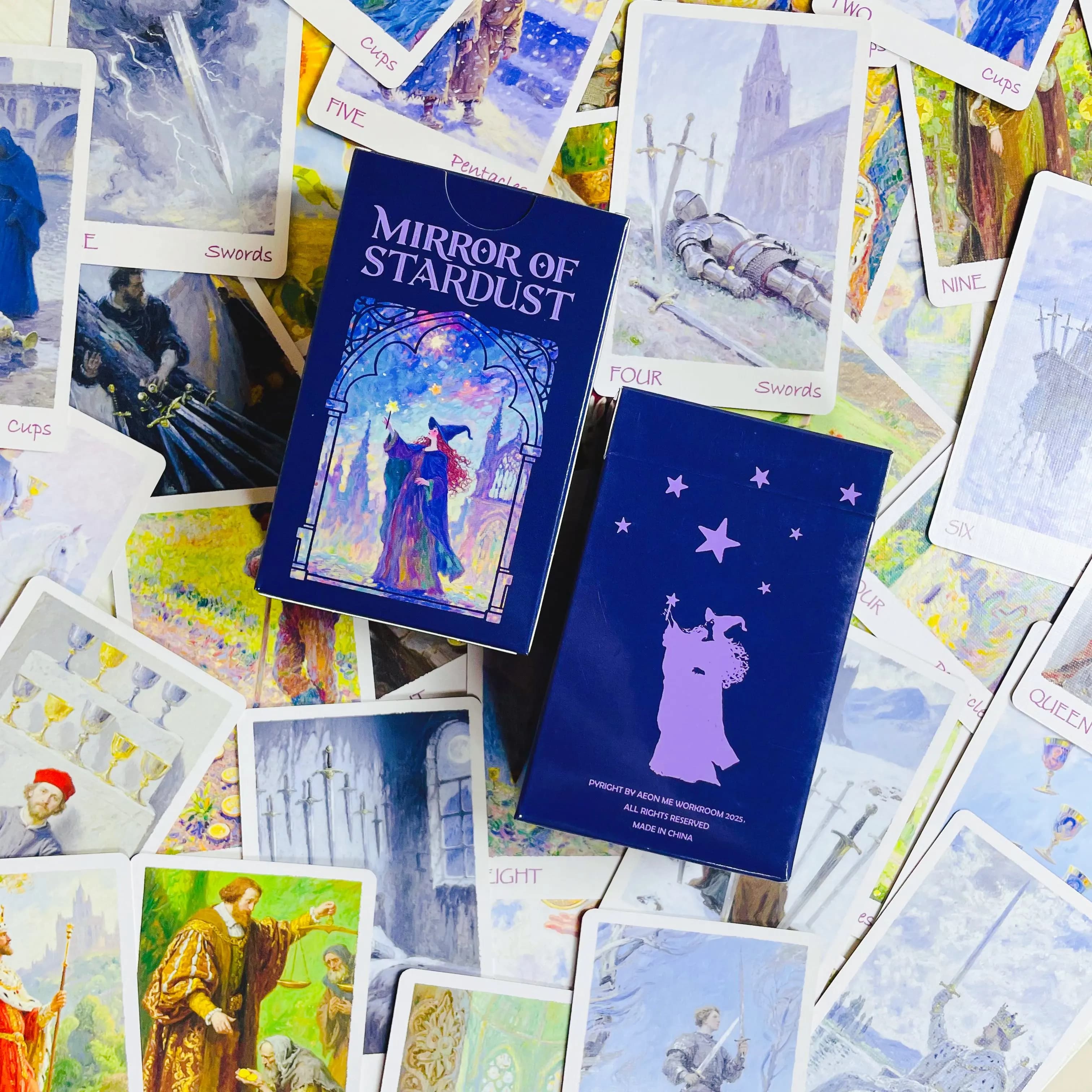 2026 Nuovo Mazzo di Carte dei Tarocchi Portatile 'Specchio della Polvere Stellare' Rider Waite, Gioco di Divinazione Astrologica, Regalo per Donne e Ragazze