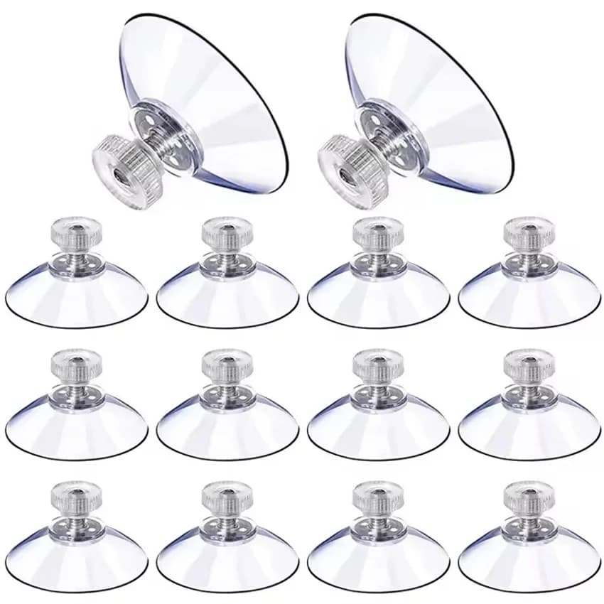 20pcs Suction Cups Hook with Screw 32/41/53mm Clear PVC Sucker Pads Hook Strong Adhesive Windows Glass Suction Cup Holder Hook