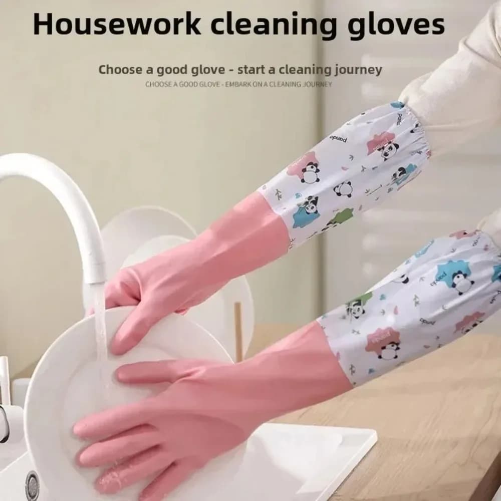 Guanti da cucina da donna - Guanti in gomma impermeabili durevoli e estesi per piatti, pulizia, lavanderia e lavori domestici - Comf