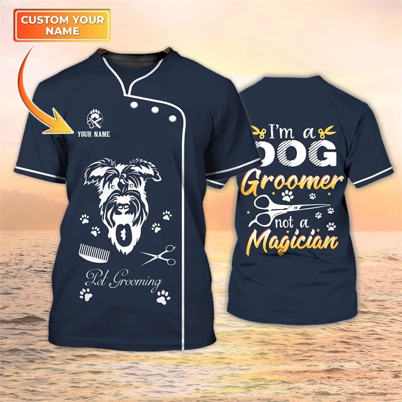 2025 New Fashion Pet Grooming Dog Cat Pattern Personalized Name 3D Full Printed T shirt Summer Unisex Casual Men Women T Shirts