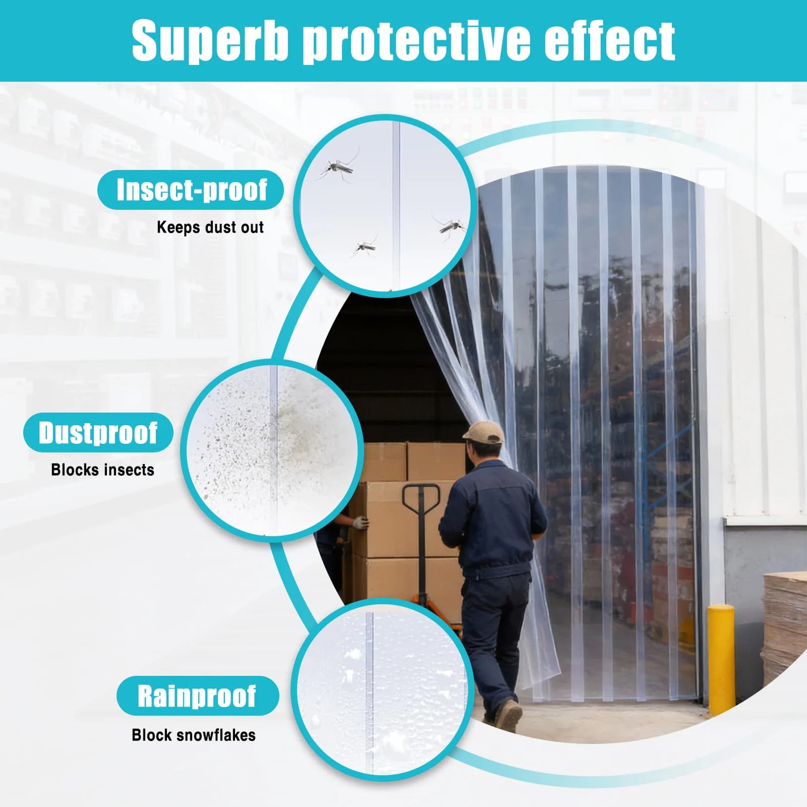 Striscia Morbida Antivento per Tende, Pellicola Protettiva Impermeabile Multiuso per Porte, Resistente all'Usura, Fresca in Estate e Calda in Inverno