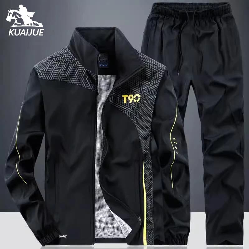 Completi sportivi da uomo Primavera Autunno Nuova tuta sportiva da uomo con stampa Set da 2 pezzi Felpa + Pantaloni sportivi L-4XL A236