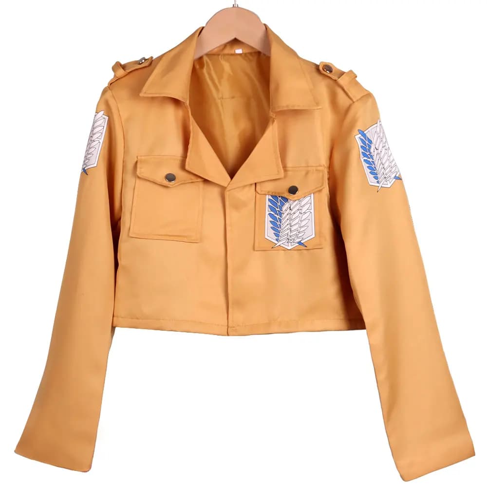 Costume Cosplay Halloween Anime Attack on Titan, Cappotto e Mantello, Giacca e Sciarpa di Mikasa da Shingeki No Kyojin, Abito per Feste
