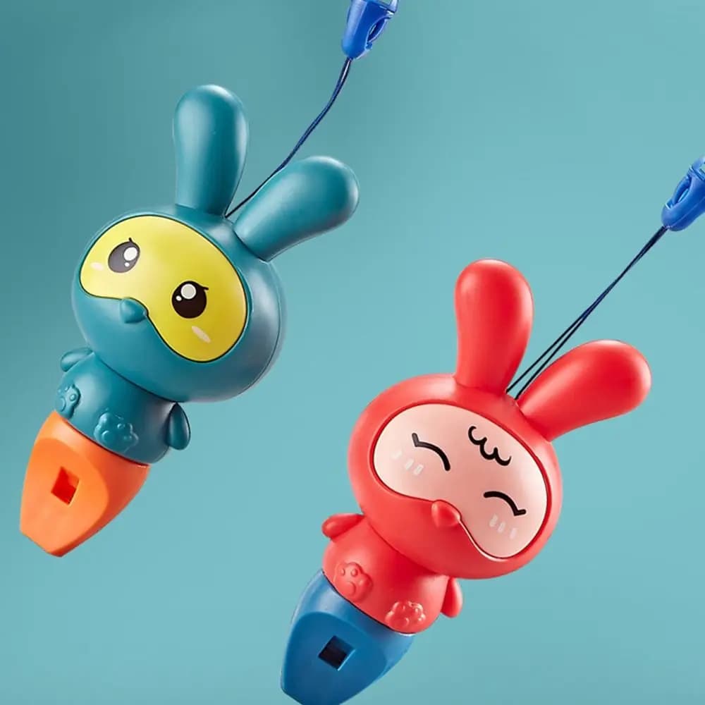 Telescopio per Bambini Rimovibile con Fischietto, Esplorazione Scientifica, Telescopio in Plastica a Forma di Coniglio