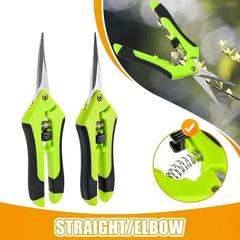 6,5 inch garden scissors Hand pruning shears Cutting scissors with straight elbow stainless steel blades for plants