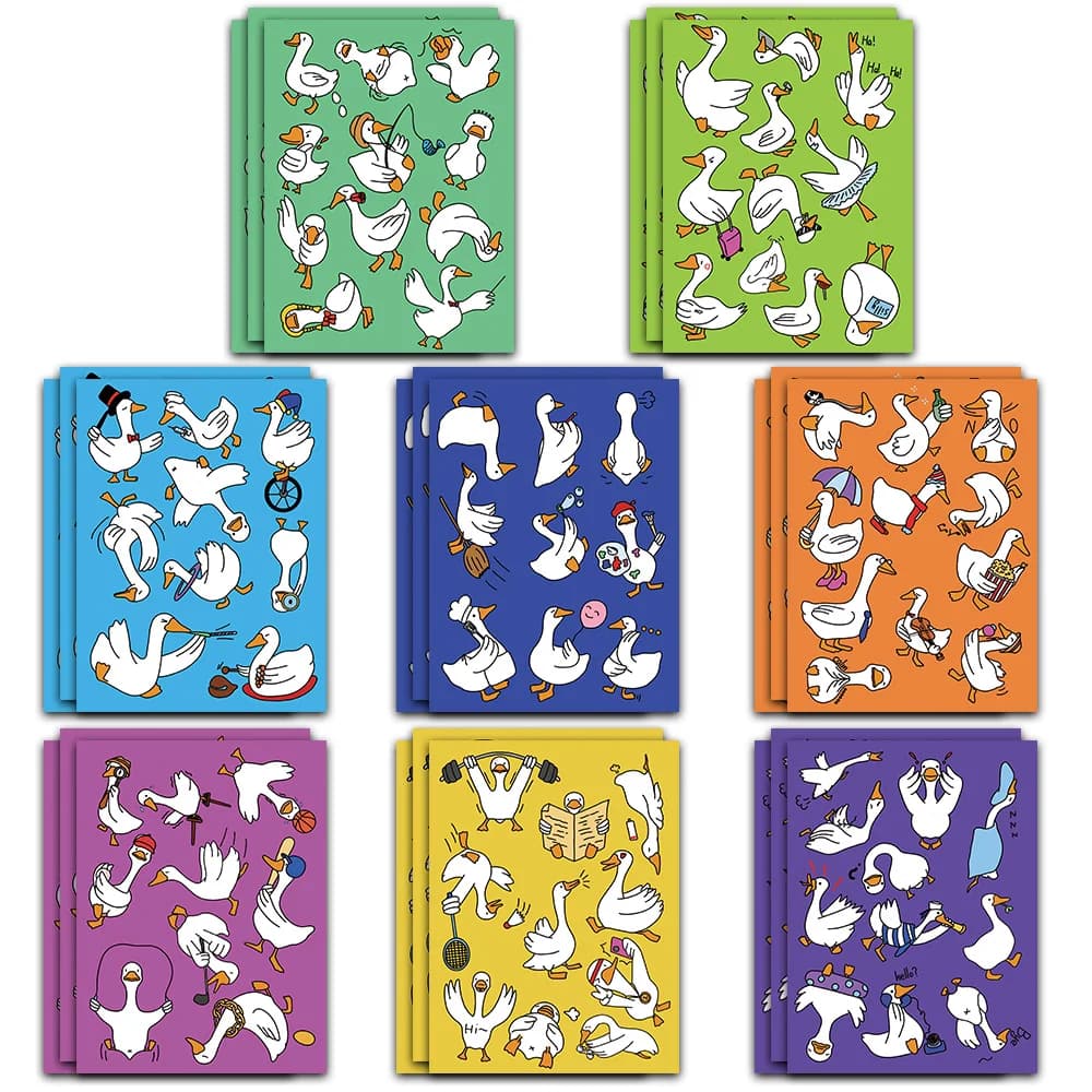 8 pezzi divertenti oca/dinosauro adesivi graffiti creativi adesivi classici per bambini telefono notebook skateboard decorazione da parete per chitarra