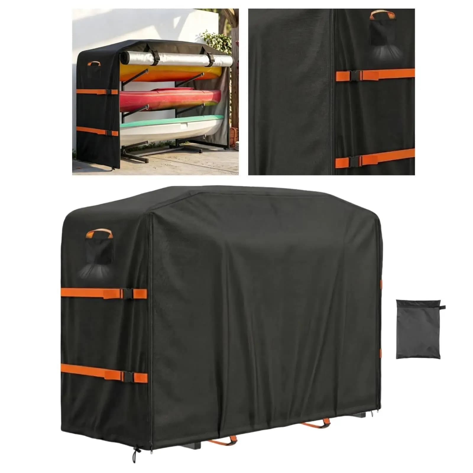 Waterproof Oxford Boat Cover Compatible Kayak Paddle Board Rack Shade Protection for Lakefront or Campsite Use