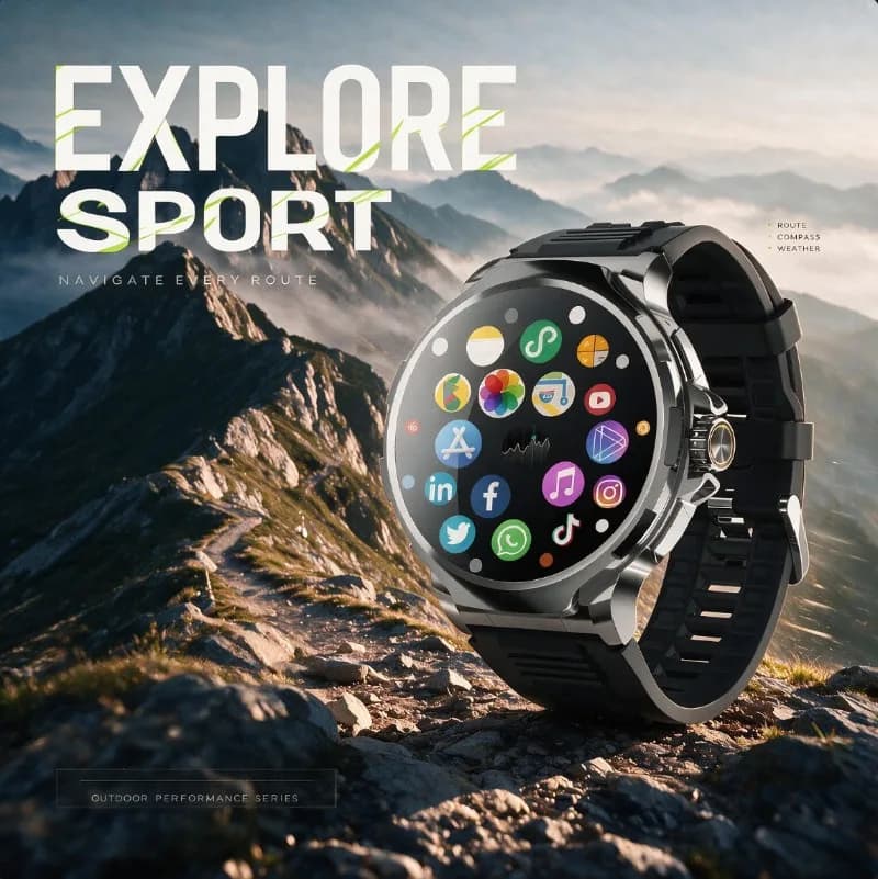 Curved Eye-Care 4G Smart Watch Independent SIM Call Large Storage Outdoor Sports Fitness Smartwatch