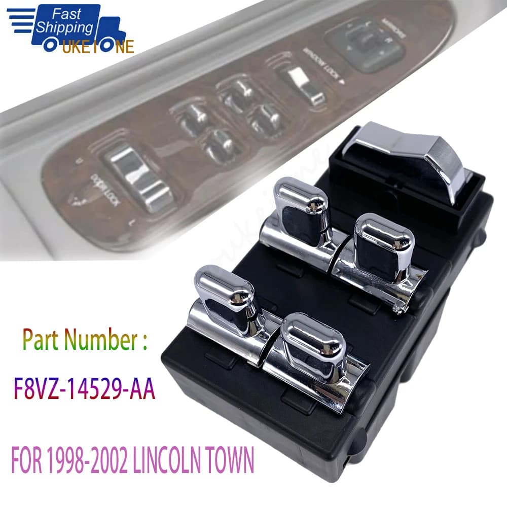 Pulsante del regolatore dell'interruttore di controllo del sollevatore di vetro della finestra di energia elettrica per gli accessori dell'automobile di F8VZ-14529-AA dell'automobile 1998-2002 di Lincoln Town