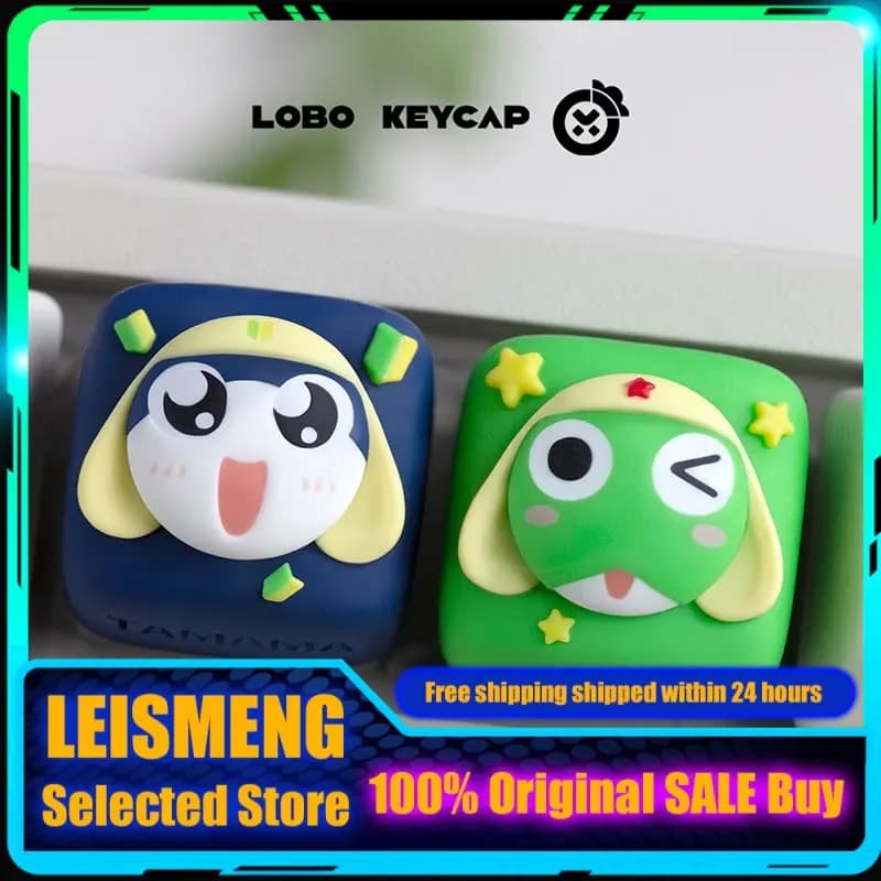 Keycaps Anime Keroro Theme for Mechanical Keyboards, Custom Resin Keycaps, Gaming PC Keyboard Accessories, Collection Gifts