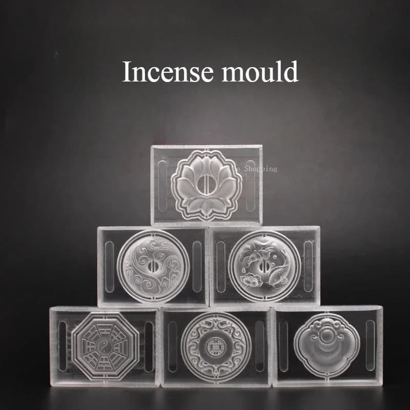 Stampo per carta di incenso Materiale acrilico bifacciale Nuvole di buon auspicio Modello di loto Accessori fai da te fatti a mano Perline di incenso Strumenti