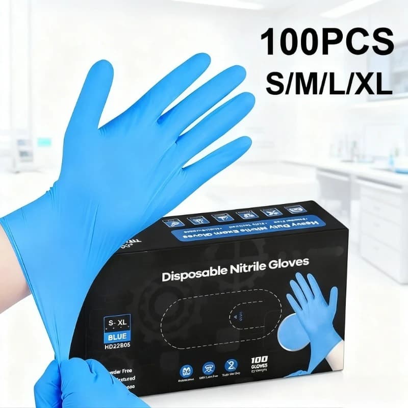 10-100PCS Guanti in nitrile blu Guanti per pulizia usa e getta per la cucina Lavastoviglie Guanto da lavoro senza polvere senza lattice impermeabile
