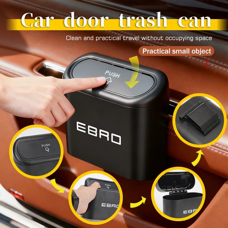 Waterproof Leak‑Proof Pressing Hanging Car Door Dustbin Trash Garbage Can Storage Holder Auto Accessories For Ebro S800 S700 Jae