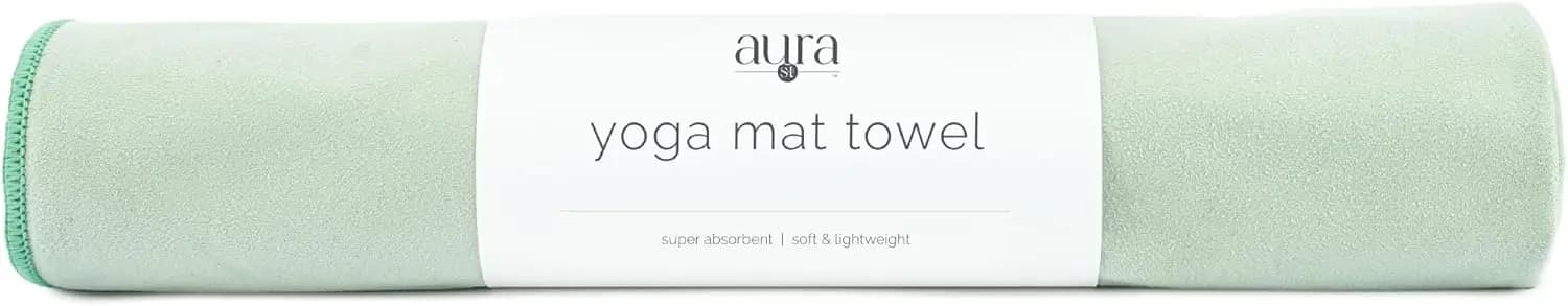Telo in Microfibra per Tappetino Yoga ad Asciugatura Rapida per Hot Yoga, Pilates, Palestra 26.5x72 Pollici Verde Salvia