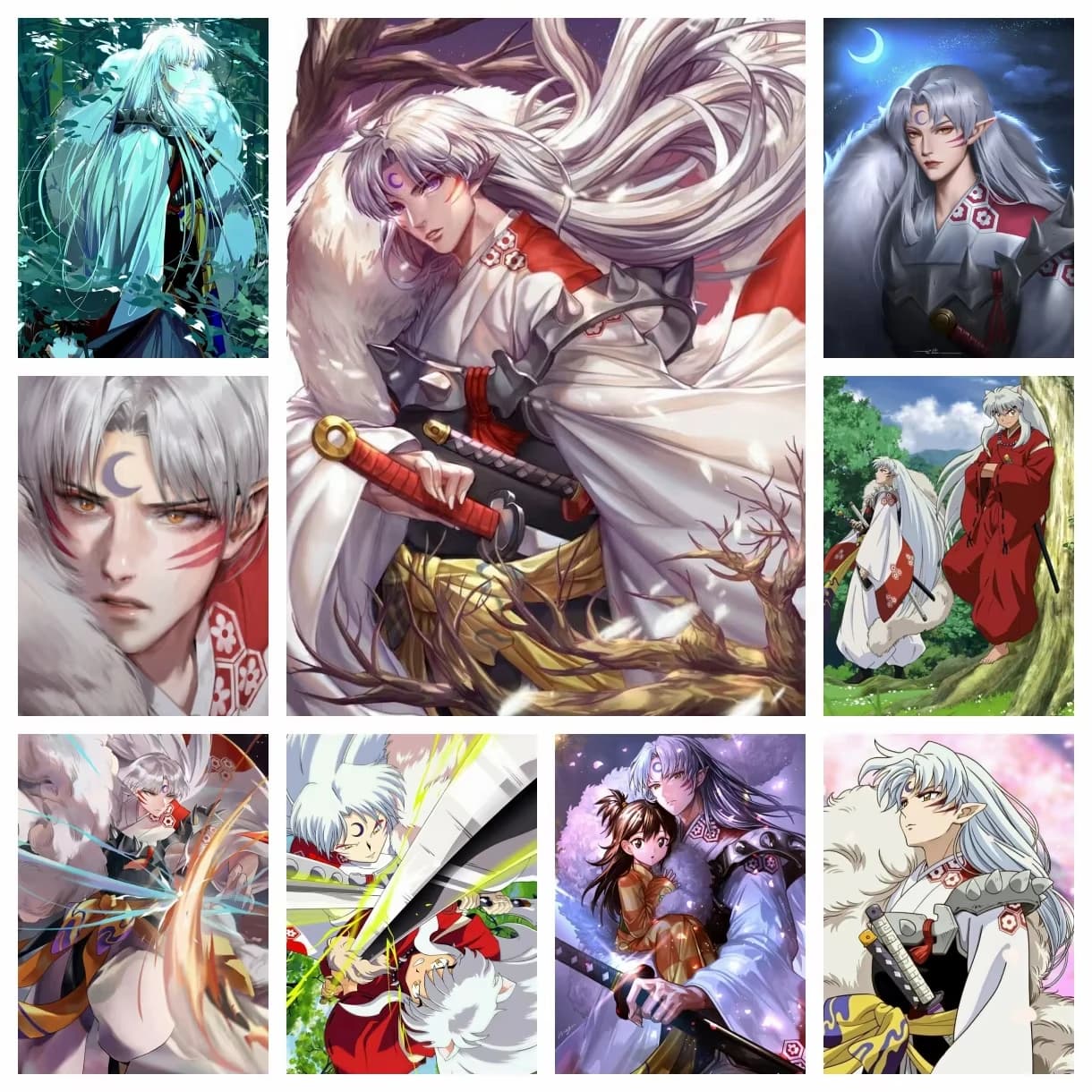 Acrylic Paint By Numbers Japan Anime Inuyasha Oil Painting Package Art Picture For Bedroom Wall Adults Hand Painted Unique Gift