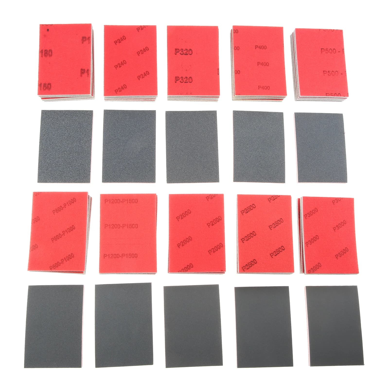 50PCS 10 Grits From 180 To 3000 Sanding Sponge Hook & Loop Dry Wet Sanding Block for Wood/Metal,/Drywall/Furniture Polishing DIY
