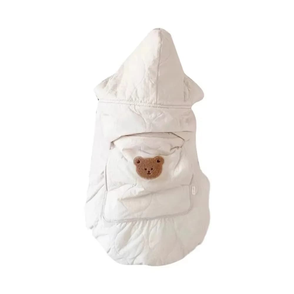 Coperta per passeggino in tinta unita con orso cartone animato Addensare copertura per trolley per bambini antivento Caldo morbido fasciatoio per neonato da viaggio