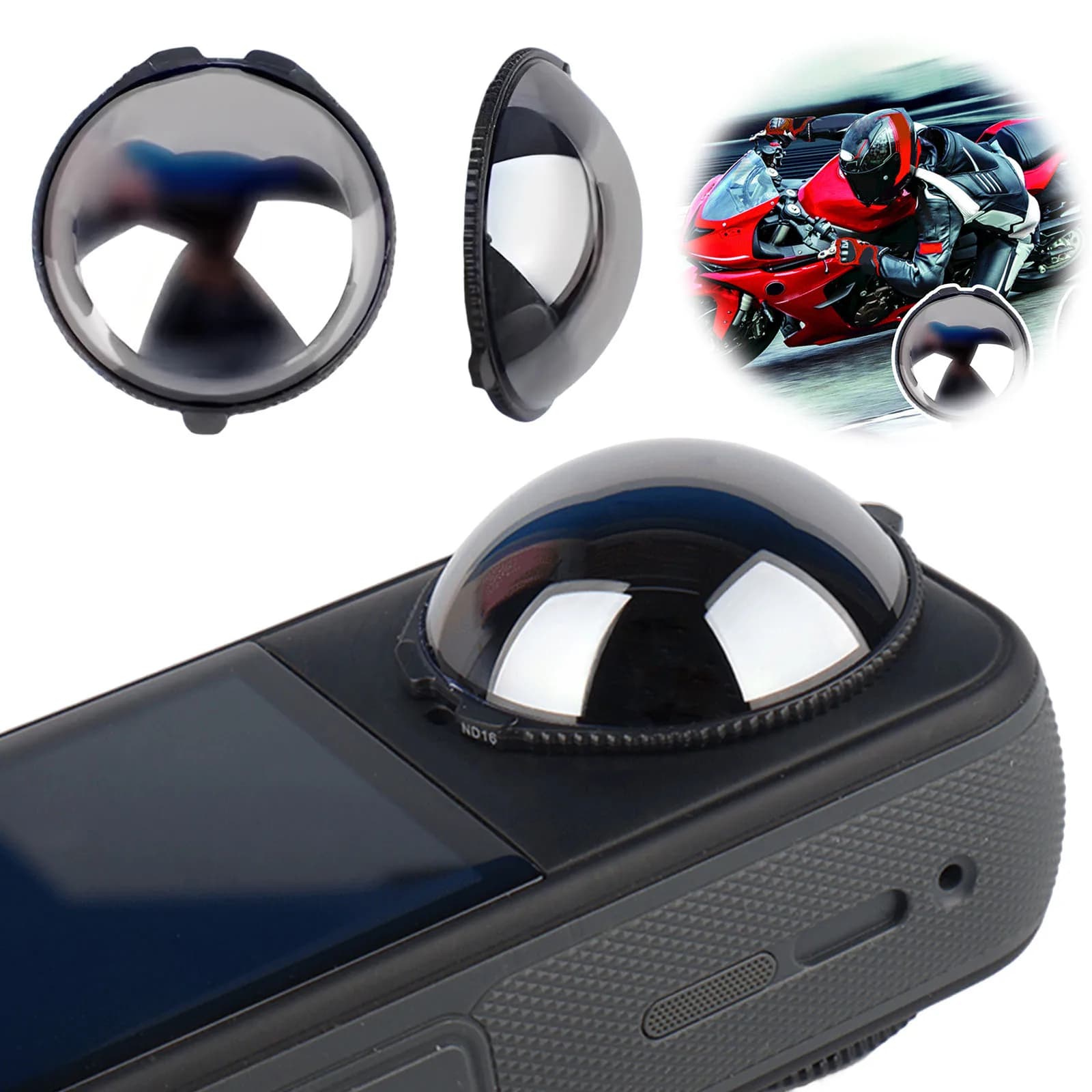 Set di filtri ND per Insta360 X5, 2 pezzi, in vetro ottico ND16/32/64, anti-riflesso, per accessori fotocamere d'azione Insta360 X5