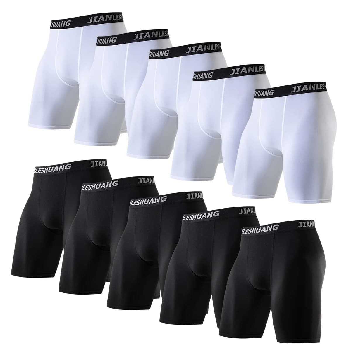 1/5 men's pieces in black and white classic cycling long underwear multi-size fitness running shorts full teen training pants
