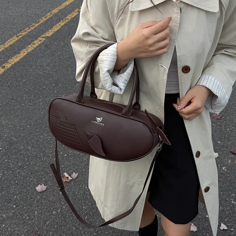 Autumn Winter Vintage Handbag Commuter Bag Shoulder Bag Women Shoulder Crossbody Bag Soft PU Leather Fashionable Purses