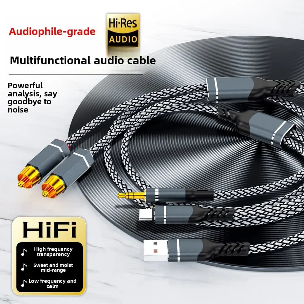 Compatibile con tutti i modelli Huawei, cavo audio dual-lotus ad alte prestazioni, cavo RCA 1-a-2 per il collegamento di iPhone a altoparlanti