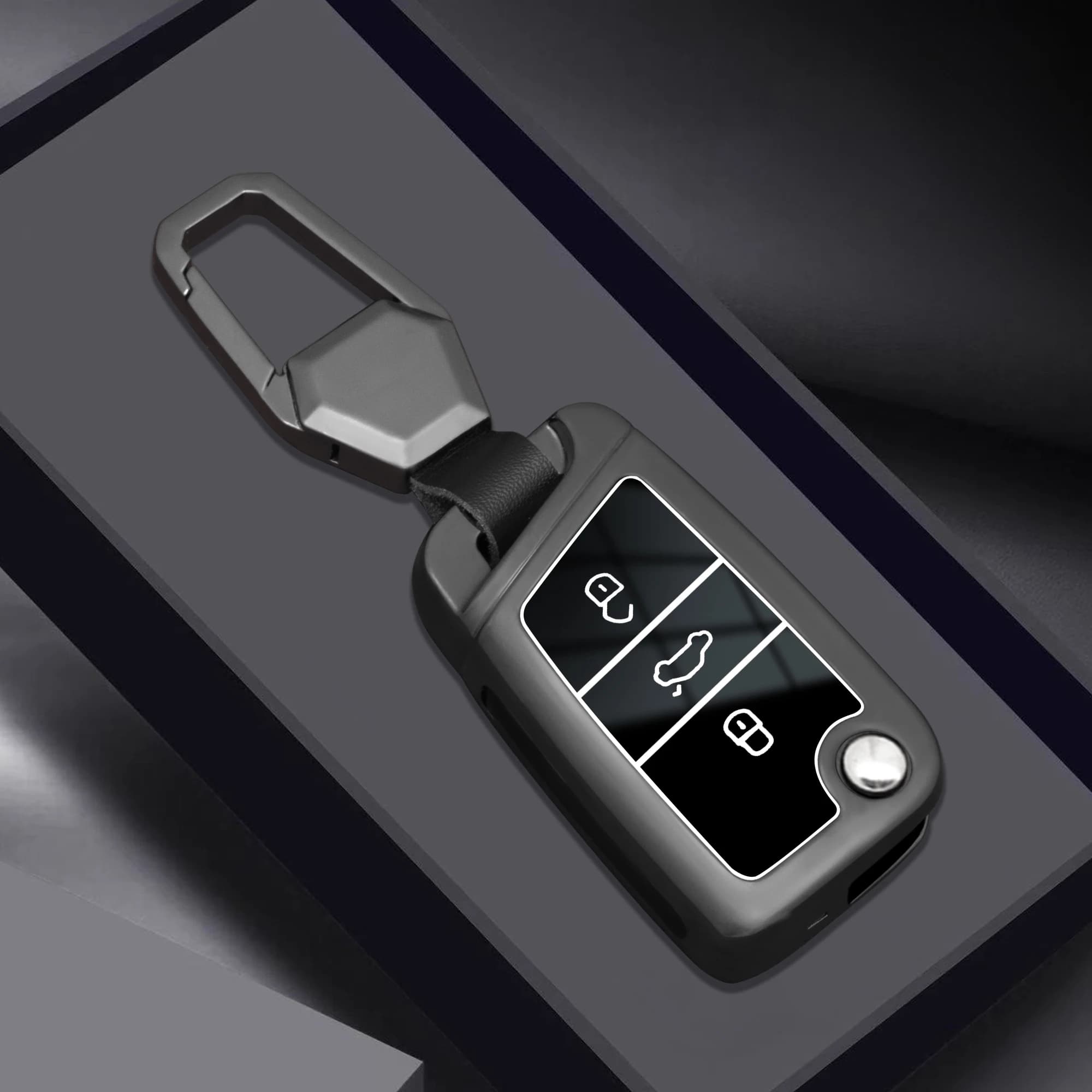 Zinc Alloy Car Key Cover for Volkswagen Tiguan MK2 Golf 7 MK7 Skoda Octavia A7 Seat Leon Ateca Ibiza Key Keychains Accessories