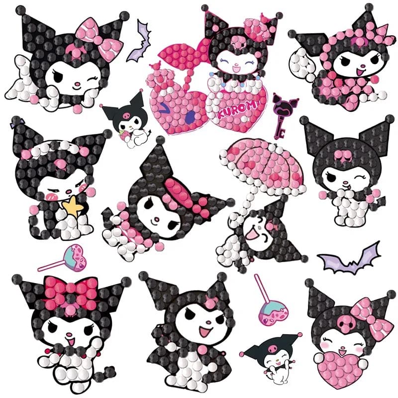 Adesivi Diamantati Sanrio Cartoon, Decorazioni Fai-da-Te con Strass Luccicanti, Kuromi Hello Kitty My Melody, Decorazioni Artigianali per Telefono e Laptop